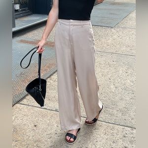 Zara Wide Leg Beige Pants
